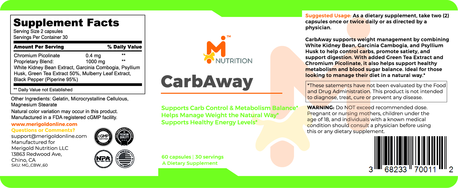 CarbAway label