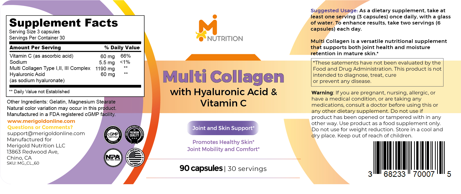 Multi Collagen label