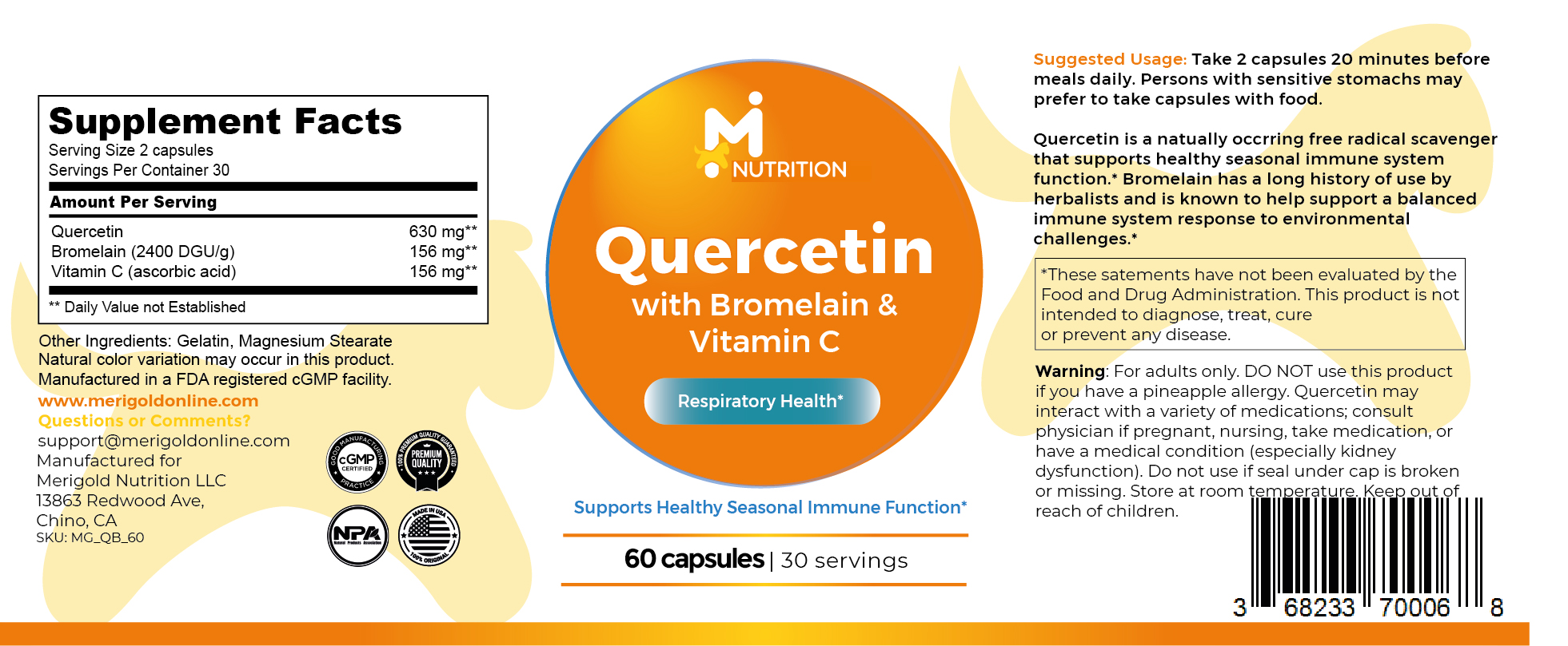 Quercetin label