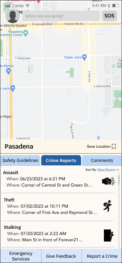 Crime reports alternate spacing