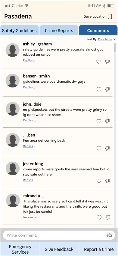Comments full view