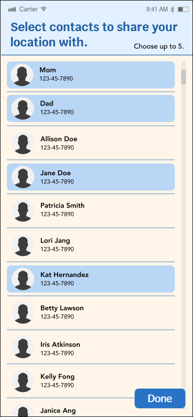 Choose contacts