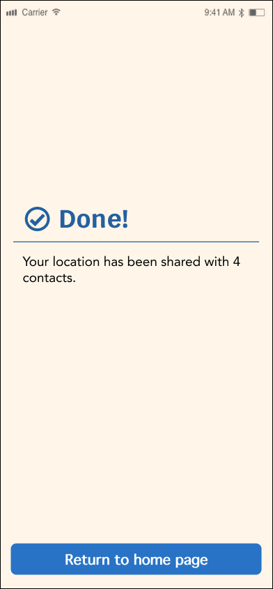 Done screen