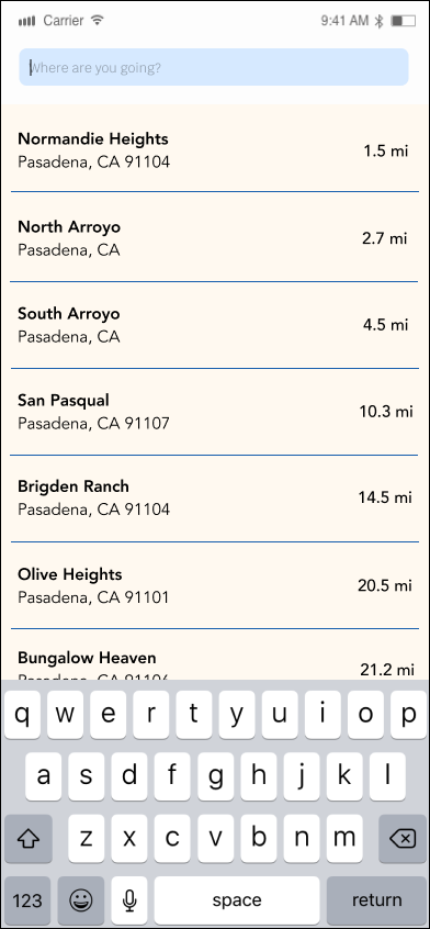 Search location